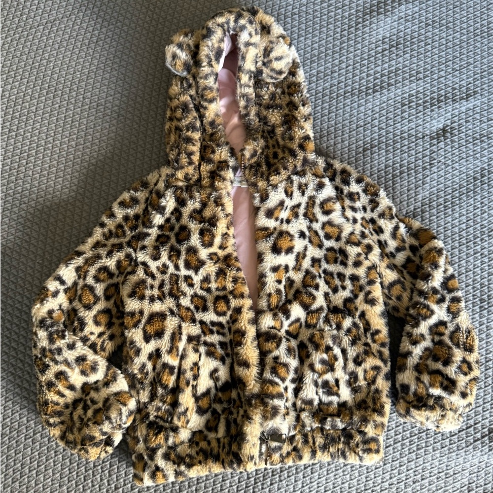 Tucker + Tate Leopard Print Puffer Jacket size 6